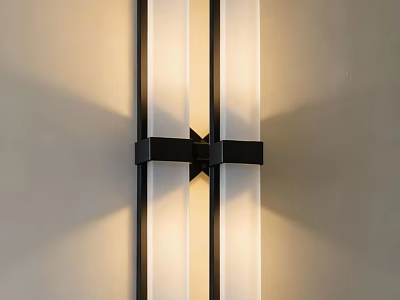 Modern Black Frame Wall Sconce With Glass Shade And Soft Lighting 3d model