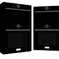 Black Built in Double Oven Kitchen Appliances With Glass Doors And Control Panels