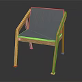 Modern Accent Chair With Wooden Frame Blue Cushion And Backrest