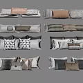 Modern pillow combination 3d model