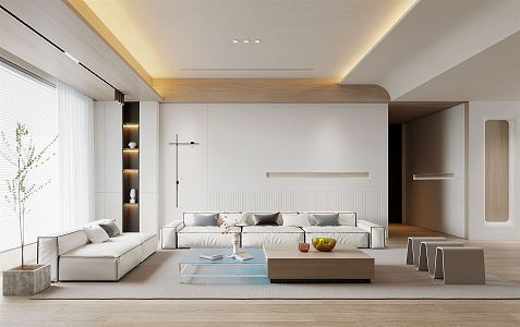 Modern Living Room Minimalist Living Room 3d model