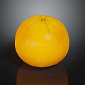 Fresh Ripe Vibrant Yellow Orange With Smooth Shiny Surface On Dark Background Close Up View
