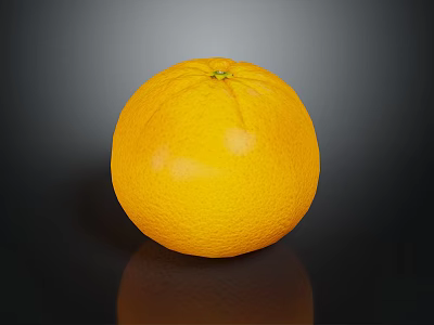 Fresh Ripe Vibrant Yellow Orange With Smooth Shiny Surface On Dark Background Close Up View 3d model