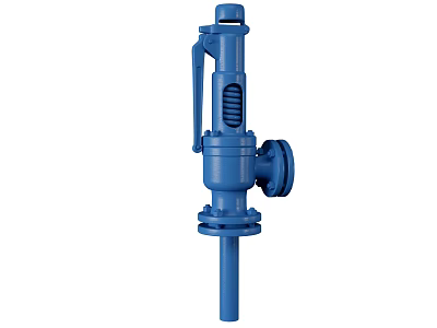 Blue Fire Safety Equipment Valve With Handle And Vertical Structure For Emergency Protection 3d model
