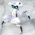 Smart Machine Featuring White Futuristic Design and Multiple Mechanical Legs with Blue Sensors