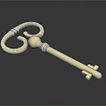 Shiny Golden Key With Vintage Design For Home Decoration And Security