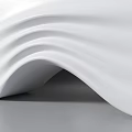 Modern White Building Facade With Wavy Curved Design And Sleek Surface 3d model