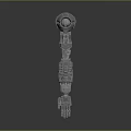 Mechanical Metal Weapon With Intricate Gear Structure And Spherical Head Design