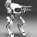 Intelligent Machine With Multiple Mechanical Legs White Black Cannons And Futuristic Design