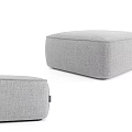 Modern Gray Fabric Ottoman With Textured Surface For Living Room Decor