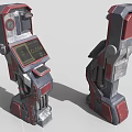 Smart Machine Mechanical Structure With Red Gray Color Display Screen And Control Buttons 3d model