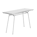 Modern Table With Sleek Marble Top And Sturdy Black Metal Legs For Home Use