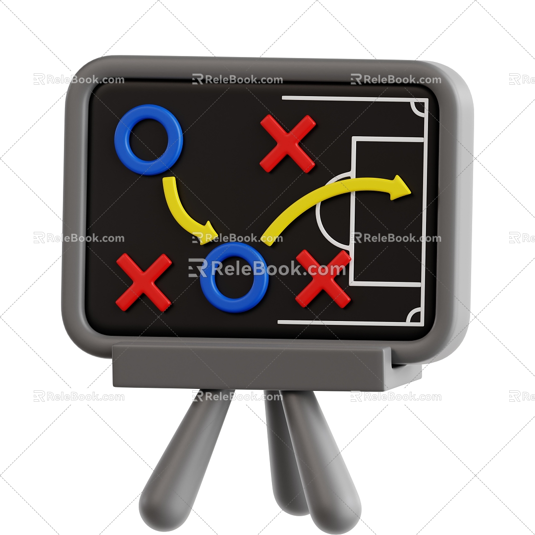 Modern Tactical Board Football Tactical Board Cartoon Tactical Board 3d model