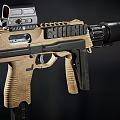 Tactical Rifle With Red Dot Sight Suppressor Tan Modular Design And Textured Grip