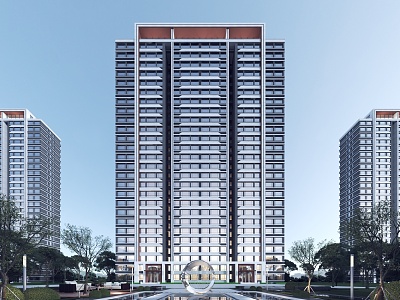 High-rise residential buildings in modern residential areas model