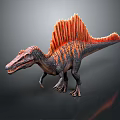 Colorful Sail Backed Dinosaur Model With Red Black Stripes And Detailed Texture