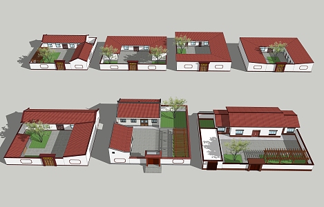 New Chinese Style Folk House Rural Folk House 3d model