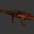 3D Rendered Mythical Lizard With Spiked Back Vibrant Scales And Sharp Claws