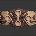 Handcrafted Brass Bracelet With Circular Ornaments And Intricate Woven Texture Design