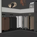 Organized Closet With Multiple Suitcases In Various Colors And Storage Solutions