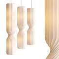 Modern Unique Pleated Design Cream White Ceiling Lights With Soft Lighting 3d model