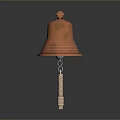 Vintage Red Bell Decoration With Metal Hook And Rope Clapper