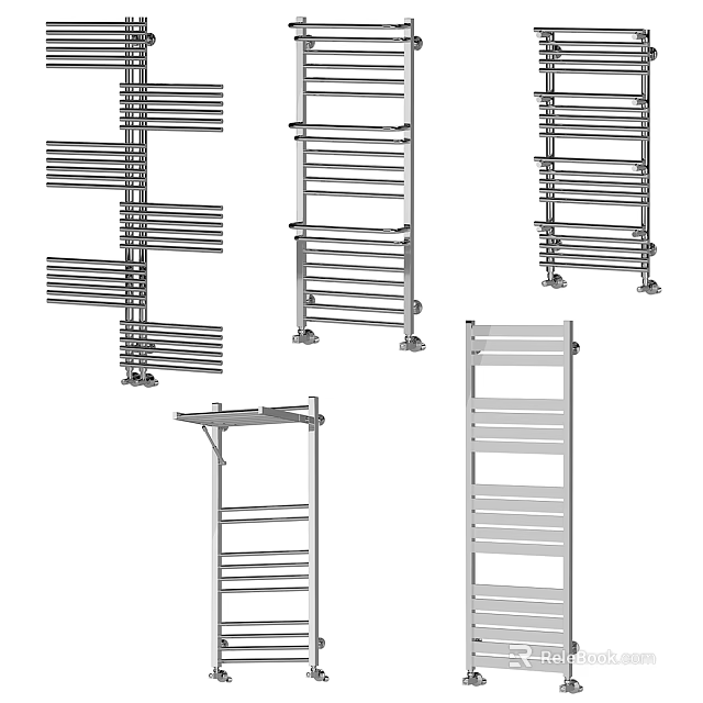 Modern Stainless Steel Bathroom Rack With Multi Layer Towel Storage Design 3d model 