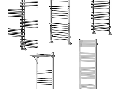 Modern Stainless Steel Bathroom Rack With Multi Layer Towel Storage Design 3d model