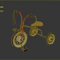 Kids Colorful Tricycle with Red Blue Frame and Orange Seat for Riding Fun