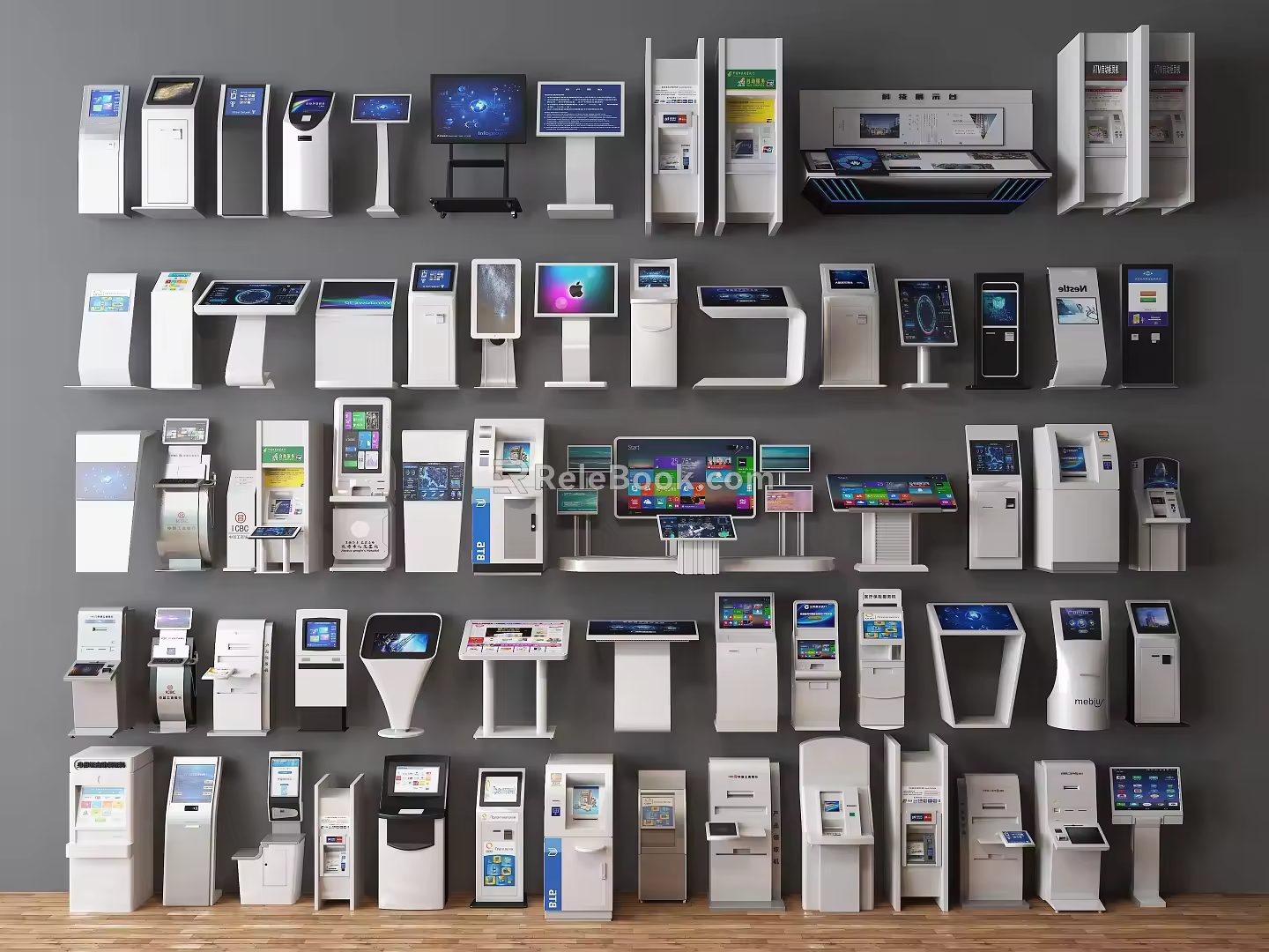 All-in-one machine ATM machine inquiry machine registration machine number arrangement machine calling machine touch and touch all-in-one machine guide screen ticket taking machine inquiry all-in-one machine 3d model