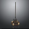 Ornate Decorative Candelabra With Metal Stand Multiple Lit Candles On Circular Base