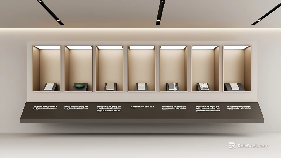 Elegant Modern Display Cabinets With Glass Doors And LED Lighting For Retail Products 3d model 