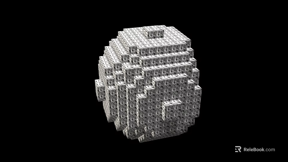 Modern Decorative Geometric Stacked Metallic Ornament Set With Grid Texture Design 3d model 