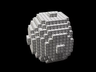 Modern Decorative Geometric Stacked Metallic Ornament Set With Grid Texture Design 3d model