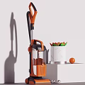 Stylish Orange Black Upright Vacuum Cleaner For Household Cleaning With Modern Look