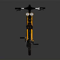 Yellow Modern Bicycle With Streamlined Frame Black Rims And Wide Off Road Tires