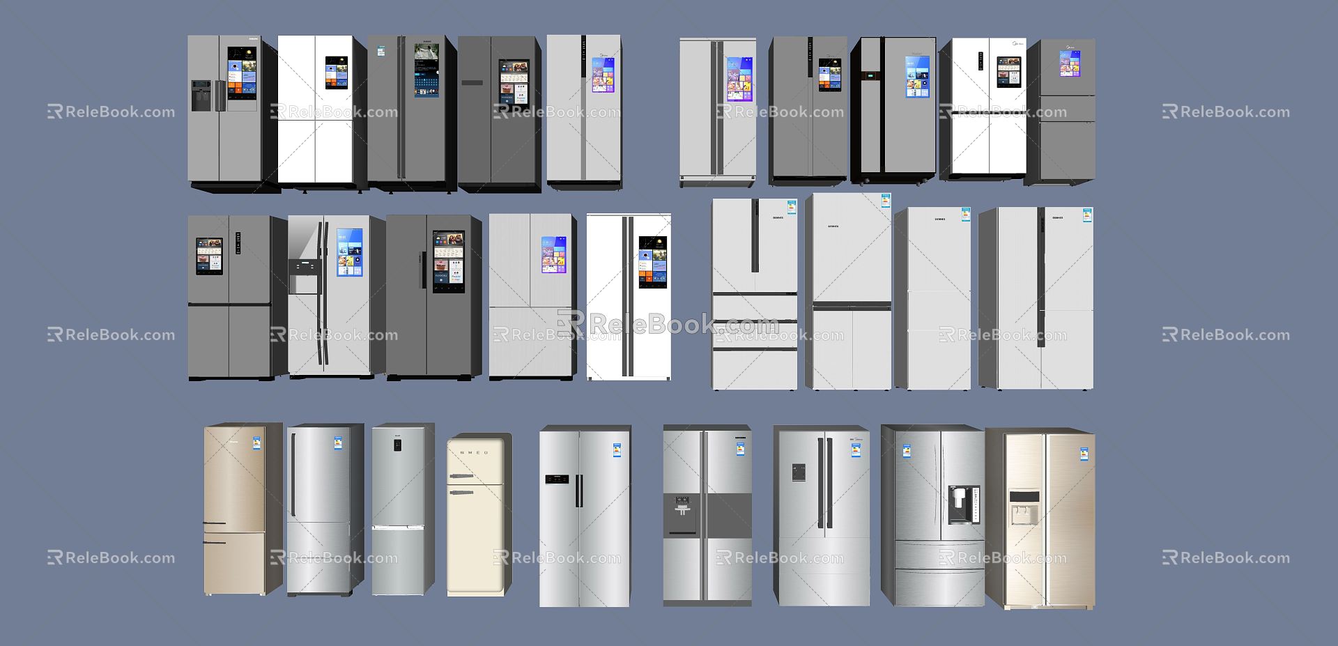 Modern refrigerator 3d model