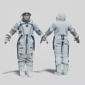 A Man Wearing Astronaut Spacesuit Front And Back View Design 3d model
