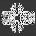Elegant Silver Filigree Bracelet With Intricate Swirl Patterns And Decorative Design 3d model