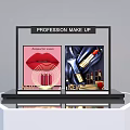 Professional Perfume Cosmetics Display Stand Featuring Red Lips And Lipstick Design 3d model