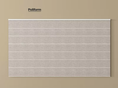 Modern Pollform Roman Shades In Neutral Linen Fabric With Striped Design 3d model