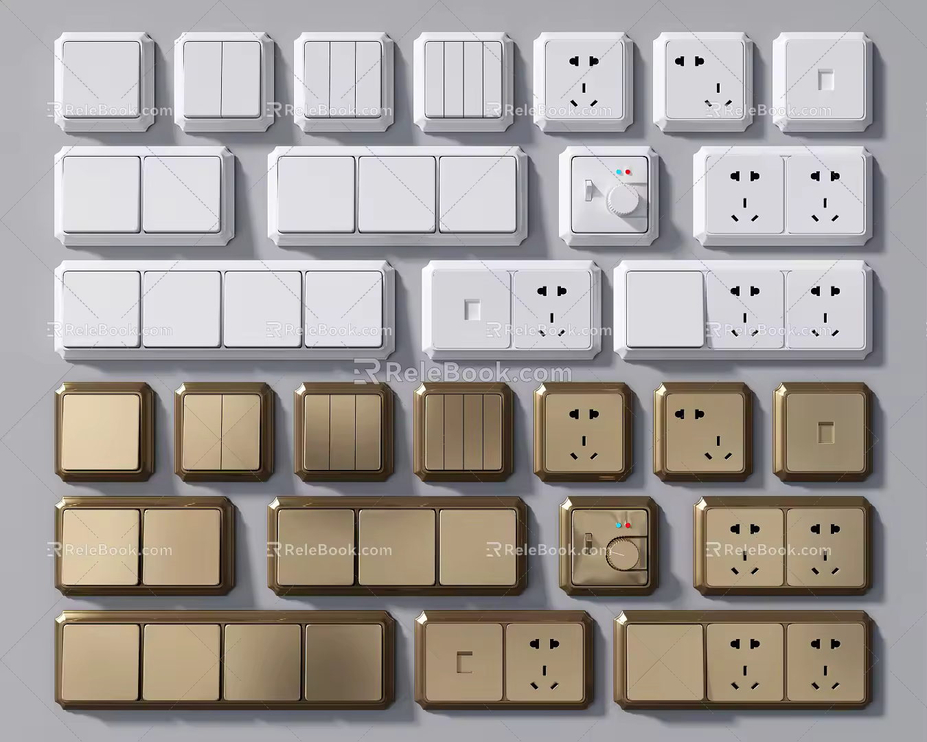 Modern Switch Socket Panel 3d model