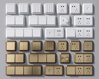 Modern Switch Socket Panel 3d model