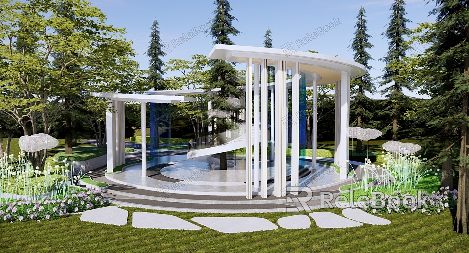 Modern Corridor Curved Landscape Park Pocket Park Municipal Park Central Park Green Space Outdoor Special-Shaped Spiral Shape Corridor model