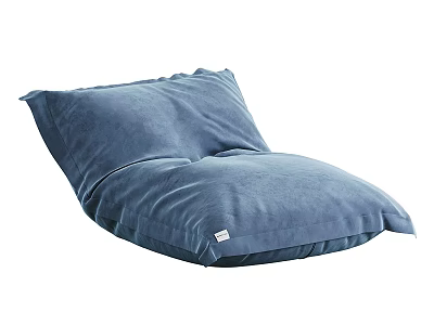 Comfortable Blue Velvet Lazy Sofa Modern Bean Bag Chair for Living Room Use 3d model