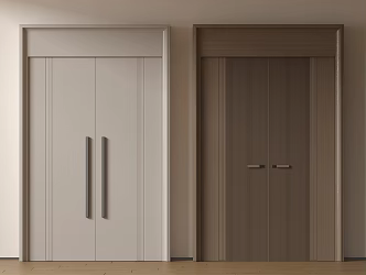 Modern double-door swing door entry door security door top-to-top opposite door 3d model