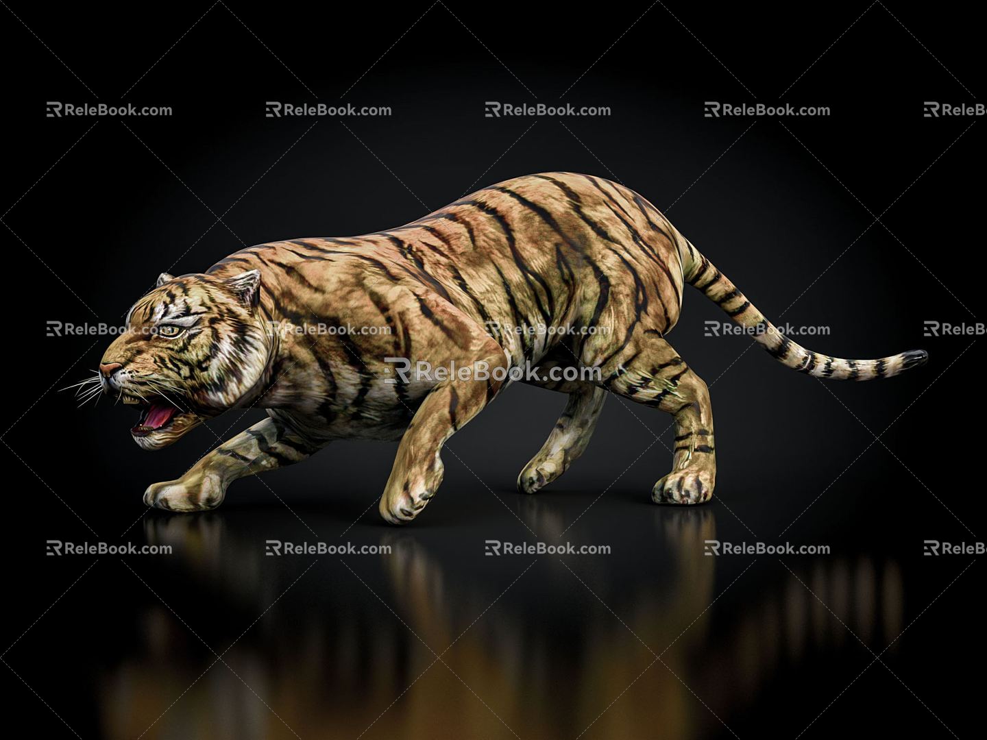 Modern tiger, fierce tiger, downhill tiger, northeast tiger 3d model