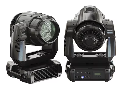 Professional Black Moving Head Stage Lighting Fixtures With Control Panels 3d model