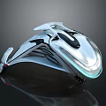 Futuristic Flying Vehicle With Sleek Aerodynamic Silver White Body Black Accents And Transparent Canopy