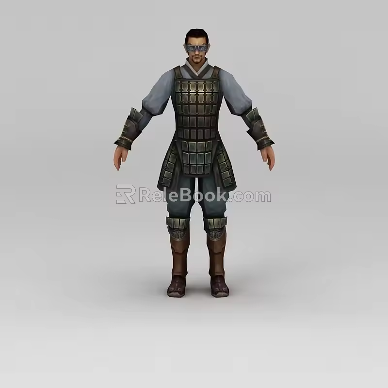 Game Chibi Anime Game Figure Man Warrior 3d model